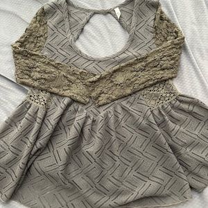 Free People Green Top